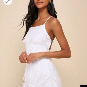 Elegant White Spaghetti Strap Dress